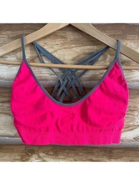 Neon strappy cross back Just Be sports bra size large